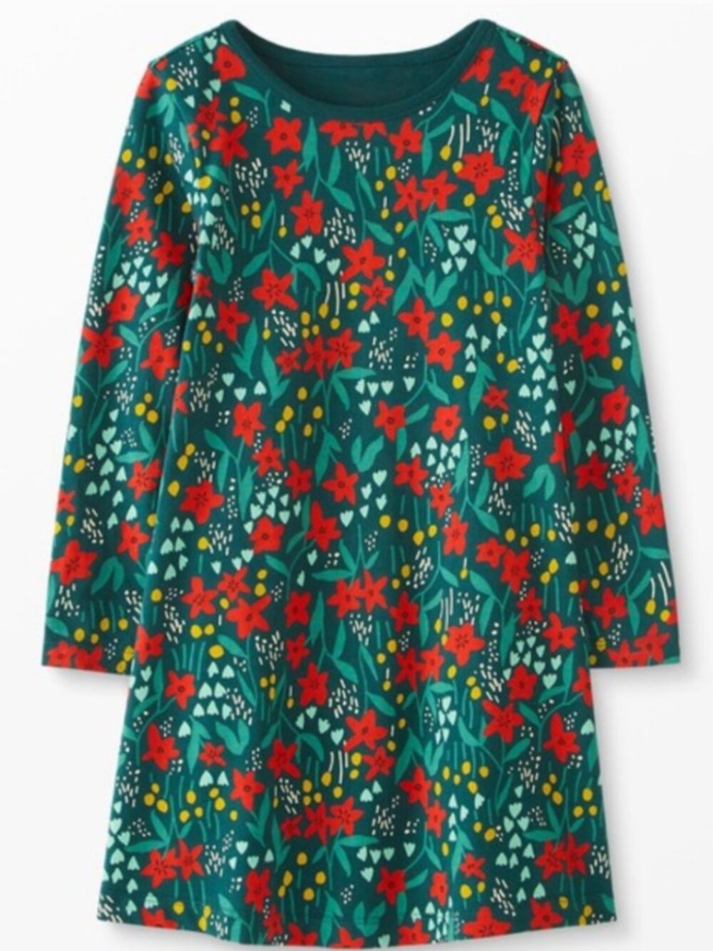 ⭐ Hanna Andersson Holiday Christmas Cotton Dress Size 6-7